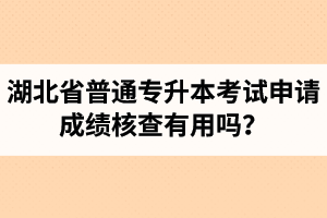 湖北省普通專升本考試申請成績核查有用嗎？申請步驟有哪些？