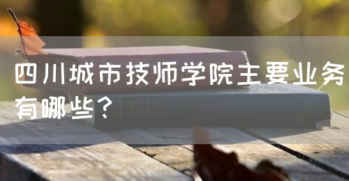 四川城市技師學院主要業(yè)務(wù)有哪些？(圖1)