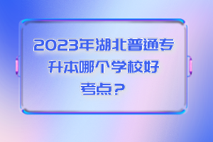 2023年湖北普通專升本哪個(gè)學(xué)校好考點(diǎn)？