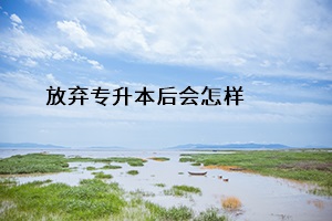 放棄專升本后會怎樣