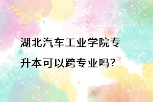 湖北汽車工業(yè)學院可以跨專業(yè)嗎